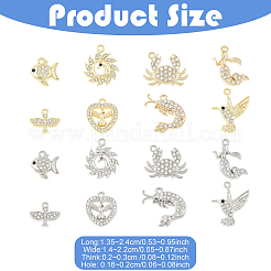 32 stücke 8 stile legierung strass anhänger&nbsp;FIND-YW0011-53KCG