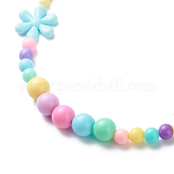 Blume undurchsichtige Acryl-Stretch-Kindhalsketten&nbsp;NJEW-JN03973
