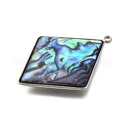 Anhänger aus natürlichem Paua-Muschel-Pave aus Edelstahl 304&nbsp;X-STAS-Z125-01D-P