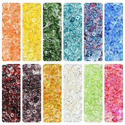 111 pz perline di vetro arcobaleno trasparenti galvanizzate&nbsp;SEED-YW0002-93A