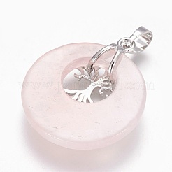Colgantes naturales de cuarzo rosa&nbsp;X-G-F573-C12