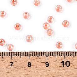 6/0 transparente Innenfarben Glas Rocailles runde Perlen&nbsp;SEED-N006-004J