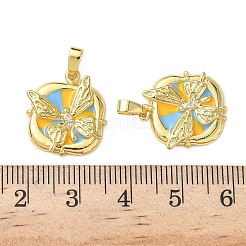 Pendentifs avec zircon cubiques à micro-pavés en laiton&nbsp;KK-I371-34G-02