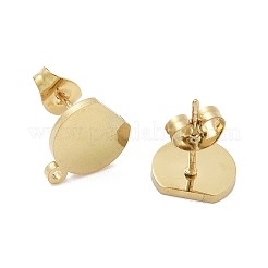 Accesorios para pendientes de botón de acero inoxidable 304 con revestimiento iónico (IP) de media caña&nbsp;STAS-I206-126G