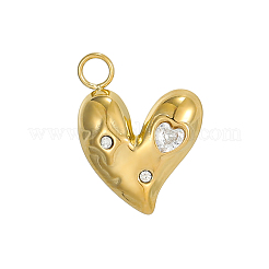 304 Edelstahl Micro Pave Zirkonia Charms&nbsp;CU-OY001-41G