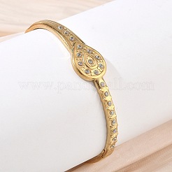 Bracciali rigidi a cerniera in acciaio inossidabile 304 con strass di cristallo&nbsp;SA-CBAB92B-20G