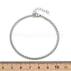 Weizenkettenarmbänder aus 304 Edelstahl für Unisex&nbsp;BJEW-K282-01B-P