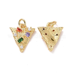 Pendentifs triangle en laiton micro pavé de zircons cubiques colorés&nbsp;KK-G406-41G