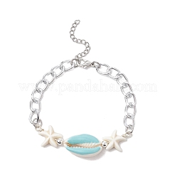 Bracciali a maglie con catene a maglie intrecciate in alluminio&nbsp;BJEW-JB11530-02