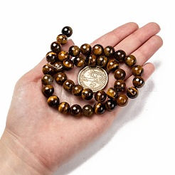 Grade ab naturelle perles rondesoeil de tigre brins&nbsp;X-G-O047-02-10mm