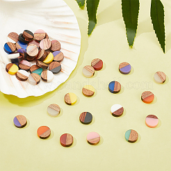 Cabochons en bois de résine et de noyer&nbsp;RESI-PH0001-19