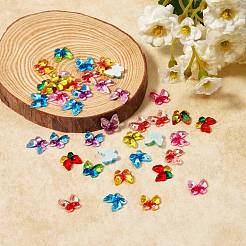 100 pièces 10 couleurs cabochons de strass en résine à dos plat transparent&nbsp;CRES-SZ0001-04