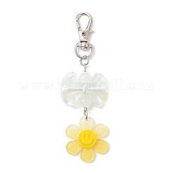 4 Stück lächelnde Blume und Schleife aus Acryl-Anhänger-Dekoration&nbsp;HJEW-JM03857