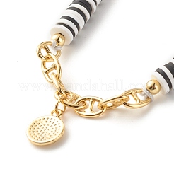 Braccialetto fatto a mano con perline intrecciate in argilla polimerica&nbsp;BJEW-JB07408-01
