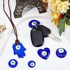 12pcs 6 Art handgemachte Bunte Malerei-Anhänger des bösen Blicks&nbsp;LAMP-SC0001-18
