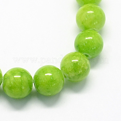 Chapelets de perles de pierres en jade jaune teinte&nbsp;X-G-R271-8mm-Y12