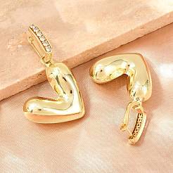 Orecchini pendenti a cerchio in ottone con micro pavé di zirconi cubici trasparenti&nbsp;EJEW-G471-30A-G