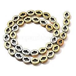 Hebras de cuentas de hematites no magnéticas sintéticas galvanizadas&nbsp;G-L613-Z01-02K