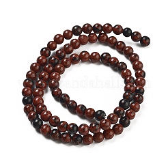 Runde natürlichen Mahagoniholz ​​Obsidian Perlen Stränge&nbsp;G-N0120-20-4mm