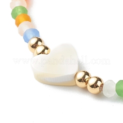 Bracelets extensibles perles à facettes en verre&nbsp;BJEW-JB06534