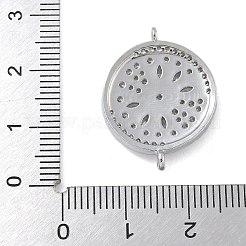 Gestellbeschichtung Messing klare Zirkonia flache runde Verbindungsstück Charms&nbsp;KK-A234-045P