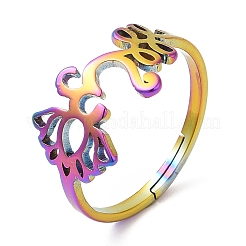 Bague réglable en acier inoxydable 304 avec placage ionique (IP) pour femme&nbsp;RJEW-M149-19RC