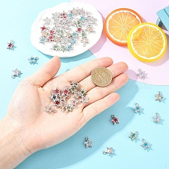 30 stücke 3 farben legierung glas anhänger&nbsp;FIND-YW0011-24A