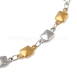 Bracciali a catena con maglie quadrate in acciaio inossidabile per donne e uomini&nbsp;BJEW-M319-01D-GP