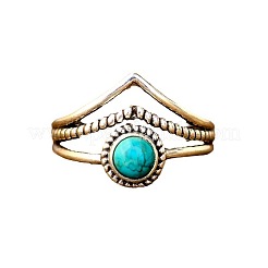 Anillos de dedo de aleación y turquesa sintética&nbsp;FS-WG19095-03