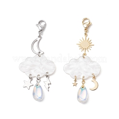 2 pz decorazioni pendenti in acrilico a forma di nuvola&nbsp;HJEW-JM04665