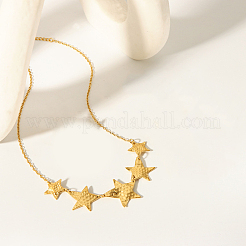 Stilvolle 304 Edelstahl Stern Mond Halsketten für Frauen&nbsp;WQ3777-1