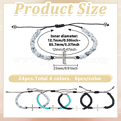 24 bracelet à maillons croisés en acier inoxydable de 4 couleurs&nbsp;BJEW-GO0001-31