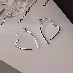 925 aretes de plata de ley con forma de corazón&nbsp;EJEW-P296-23P