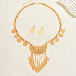 Ensembles de colliers et boucles d'oreilles longs en alliage et fer&nbsp;OS1722