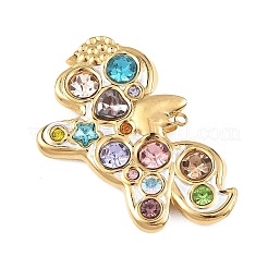 304 Edelstahl Emaille mit Strass-Anhängern&nbsp;STAS-Z186-11G-01