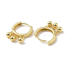 Boucles d'oreilles créoles triple boule en laiton pour femme&nbsp;EJEW-A070-12G