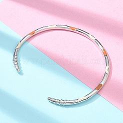 Bracelets manchette ouverts en laiton pour femmes&nbsp;BJEW-G736-12P-02