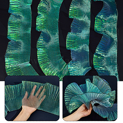 20 Yards Polyester-Spitzenstoff mit Farbverlauf und Lotusblatt-Plissee&nbsp;DIY-GA0009-90