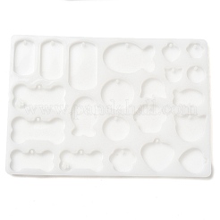 Knochen/Fisch/flache runde DIY Anhänger Silhouette Silikonformen&nbsp;DIY-G099-02A
