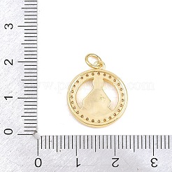 Ciondoli religiosi in ottone micro pavé con zirconi cubici trasparenti&nbsp;KK-H273-45G-01