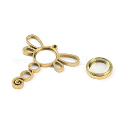 Placcatura ionica (ip) 304 acciaio inossidabile medaglione grandi pendenti&nbsp;STAS-S132-13G-02