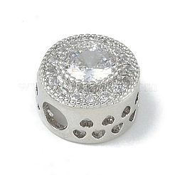 Placage de crémaillère en laiton micro pavé de perles de zircone cubique claires&nbsp;KK-A220-05P