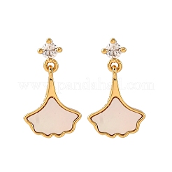 Pendientes colgantes de latón con micro pavé de circonitas cúbicas&nbsp;KK-D363-14G