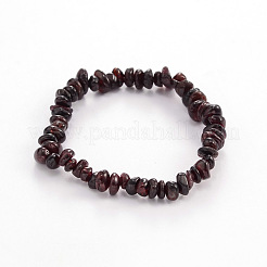 Chips de pulseras elásticas con cuentas de granate natural&nbsp;BJEW-JB01826-09