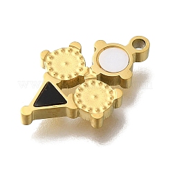 Breloques de polissage manuel en acier inoxydable 304 avec placage ionique (IP)&nbsp;STAS-M059-02G-03