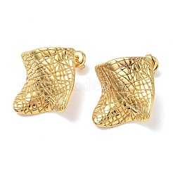 Pendientes de botón texturizados de acero inoxidable 304 para mujer&nbsp;EJEW-K333-17G