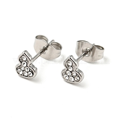 Boucles d'oreilles à tige en forme de gourde en strass avec épingles en acier inoxydable chirurgical 316&nbsp;EJEW-A081-04P