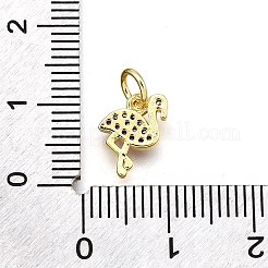 Porte micro ouvrent pendentifs zircone cubique en laiton de placage&nbsp;KK-K401-69G