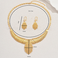 Set di collana e orecchini geometrici in lega traforata per banchetto nuziale da donna&nbsp;TW1066