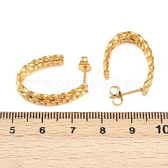 Orecchini ovali in acciaio inossidabile 304&nbsp;EJEW-I320-18G
